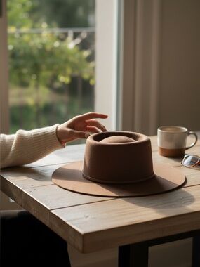 Kooringal women’s classic taupe brown wool felt bohemian hat